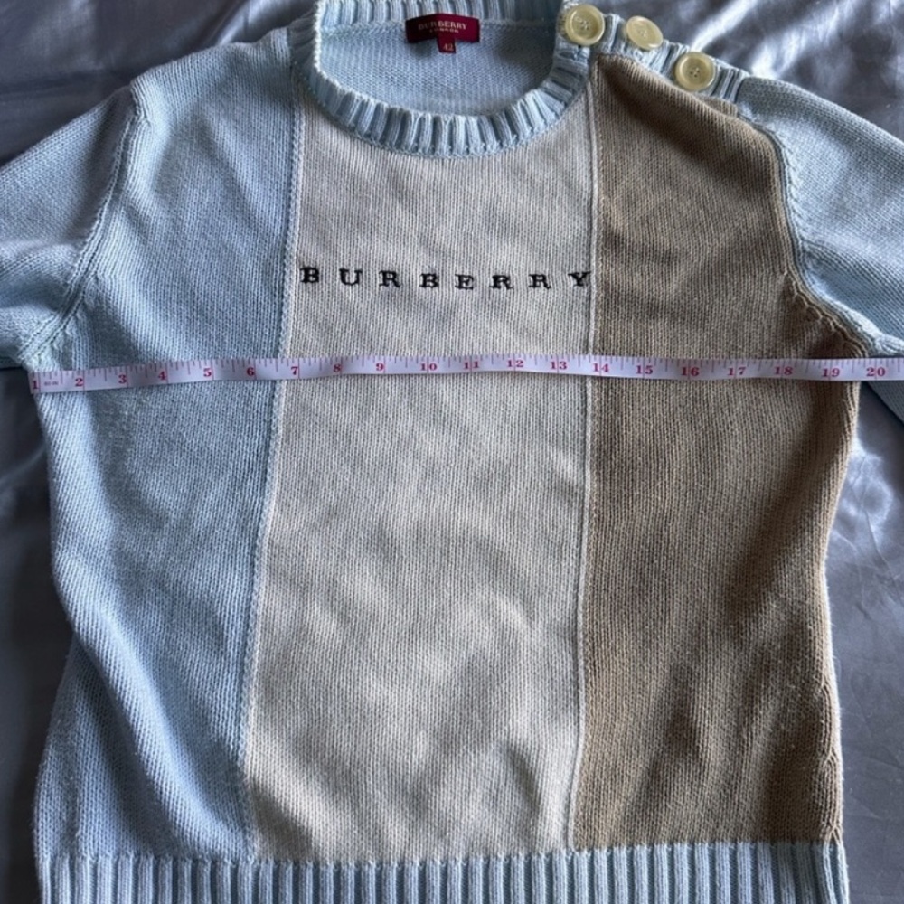 BURBERRY LONDON Colorblock Logo Knit Sweater $1,200MSRP - Picture 10 of 14